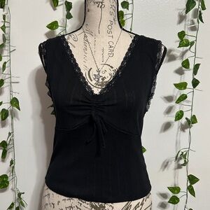 Forever 21 Black Lace Detail Top